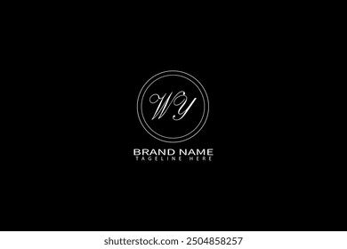 WY logo. W Y design. White WY letter. WY W Y letter logo design. Initial letter WY linked circle uppercase monogram logo.