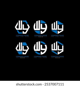 WY minimalist and classic logo set design.WY monogram polygonal and circle shape vector. WY unique design.
