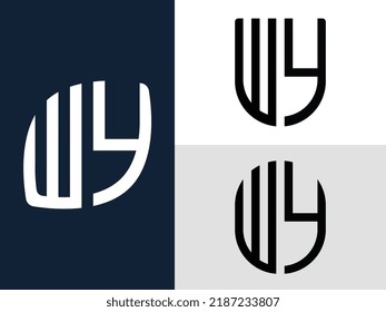 WY modern initial letter logo design vector bundle. It will be suitable for which company or brand name start those initial.