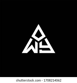 WY monogram logo with 3 pieces shape isolated on triangle design template