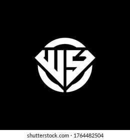 WY monogram logo with diamond shape and ring circle rounded design template