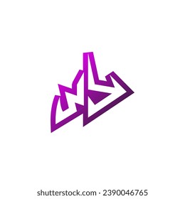 Soporte inicial del logotipo del emblema WY Premium y concepto de diseño de juegos