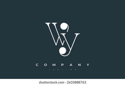 WY Typography Logo Design. Stylish monogram design depiction featuring the letters W and Y combined in an artistic signature style, delivering a unique and creative visual representation.