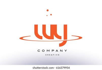 WY W Y creative orange swoosh dots alphabet company letter logo design vector icon template