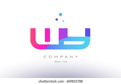 wy w y  creative pink purple blue modern dots creative alphabet gradient company letter logo design vector icon template