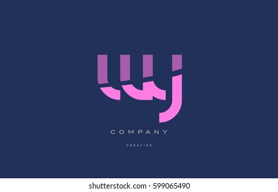 wy w y  pink blue pastel modern abstract alphabet company logo design vector icon template 