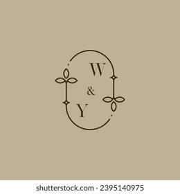 WY Hochzeit-Logo in hochwertigem professionellem Design, das gut in allen Printmedien drucken wird