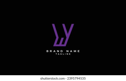 WY, YW, Abstract initial monogram letter alphabet logo design