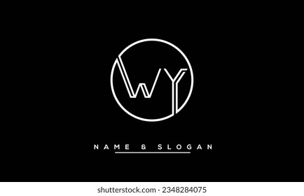 WY,  YW  Abstract  Letters  Logo  Monogram