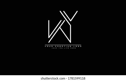 Plantilla de monograma del logotipo del vector abstracto WY YW