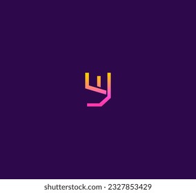 WY, YW letter modern branding logo