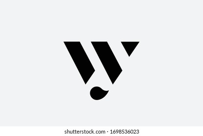 wy or yw and w or y Lowercase Letter Initial Logo Design, Vector Template