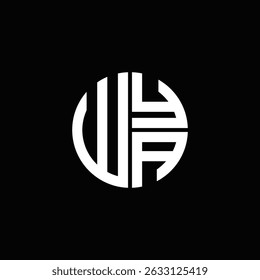WYA logo WYA icono WYA monograma WYA letra minimalista Círculo plano Diseño de logotipo abstracto moderno único.
