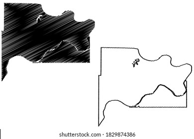 Wyandotte County, Kansas (U.S. county, United States of America, USA, U.S., US) map vector illustration, scribble sketch Wyandotte map