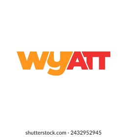 WYATT name lettering typhography text illustration vector
