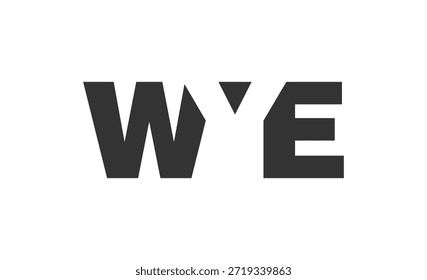 WYE Logo Design. Anfangsbuchstabe W Y E fett Schriftstil für Tech-Startups, Beratung, Corporate Branding. Name des kreativen Unternehmens, Schlagzeilen, Typografie, trendige Logoart. Vektorgrafik.