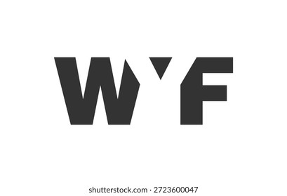WYF Logo Design. Anfangsbuchstabe W Y F fett Schriftstil für Tech-Startups, Beratung, Corporate Branding. Name des kreativen Unternehmens, Schlagzeilen, Typografie, trendige Logoart. Vektorgrafik.
