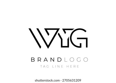 Diseño de logotipo de carta abstracta WYG. Diseño moderno del logotipo del negocio con tipografía Abstractas y estilo contemporáneo