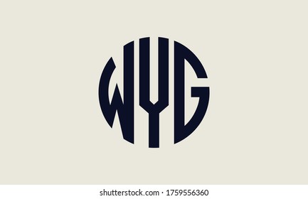 Plantilla de logotipo de marca vectorial de la letra monográfica de WYG Circle Emblem Resumen
