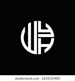 WYH logo WYH icon WYH monogram WYH letter minimalist Circle flat Unique modern abstract logo design.
