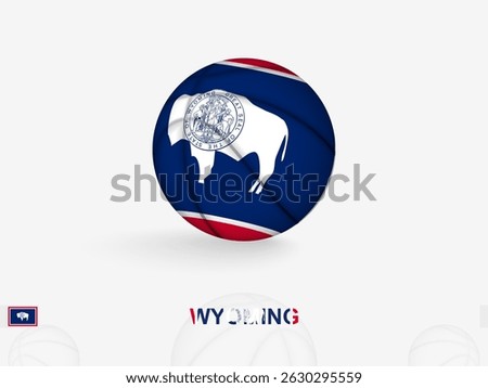 Wyoming Basketball Concept with National Flag Design. Perfect for use in sports related content, national team promotions.