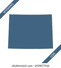 Wyoming blank map vector outlines