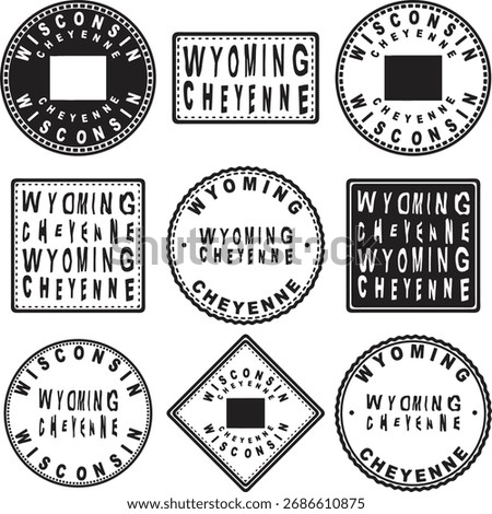 Wyoming Cheyenne Round Seal Map Design