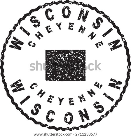 Wyoming Cheyenne Round Seal Map Design