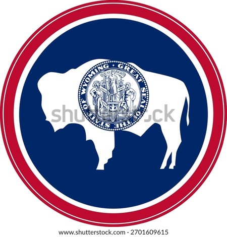 Wyoming Circle Flag, Wyoming Flag Icon