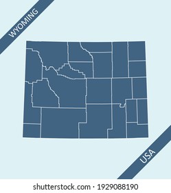 Wyoming counties map outlines blank