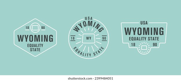 Wyoming - Equality State. Wyoming state logo, label, poster. Vintage poster. Print for T-shirt, typography. Vector illustration