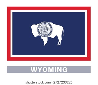 Bandera de Wyoming. Banderas del Estado americano en colores y proporciones oficiales