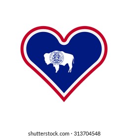 Wyoming flag heart . Love to country and state. Vector illustration EPS8