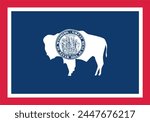 Wyoming flag - State of United States USA