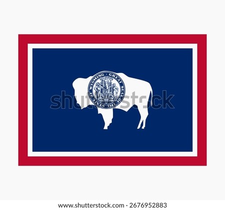 Wyoming flag. Wyoming USA flag vector. Wyoming flag standard color