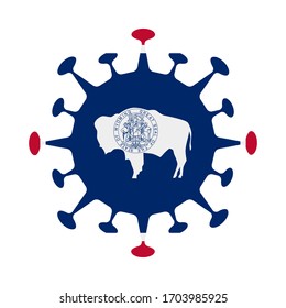 Wyoming flag in virus shape. US state sign. Vector illustration.