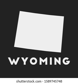 Wyoming icon. US state map on dark background. Stylish Wyoming map with US state name. Vector illustration.