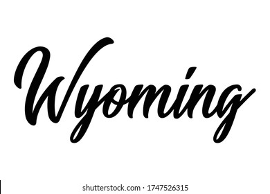 Wyoming lettering vector isolated on white background