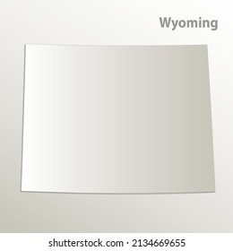 Wyoming map card paper 3D natural vector