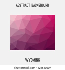 Wyoming map in geometric polygonal style.Abstract tessellation,modern design background. Vector illustration EPS8
