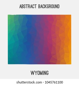 Wyoming map in geometric polygonal,mosaic style.Abstract tessellation,modern design background,low poly. Geometric cover, mockup. Vector illustration.