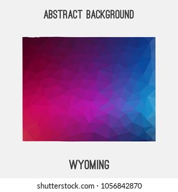 Wyoming map in geometric polygonal,mosaic style.Abstract tessellation,modern design background,low poly. Geometric cover, mockup. Vector illustration.
