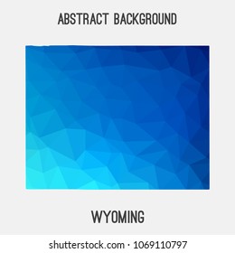 Wyoming map in geometric polygonal,mosaic style.Abstract tessellation,modern design background,low poly. Geometric cover, mockup. Vector illustration.