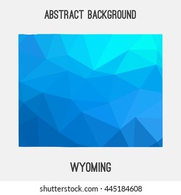 Wyoming map in geometric polygonal,mosaic style.Abstract tessellation,modern design background. Vector illustration EPS8