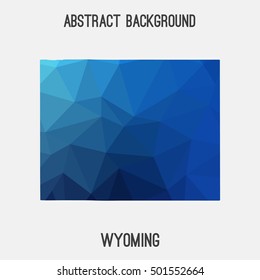 Wyoming map in geometric polygonal,mosaic style.Abstract tessellation,modern design background,low poly. Vector illustration.