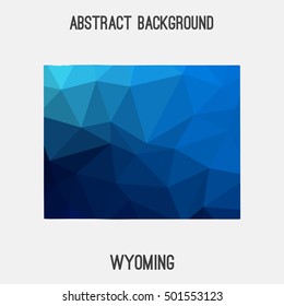Wyoming map in geometric polygonal,mosaic style.Abstract tessellation,modern design background,low poly. Vector illustration.