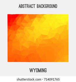 Wyoming map in geometric polygonal,mosaic style.Abstract tessellation,modern design background,low poly. Vector illustration.