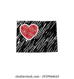 Wyoming Map And Heart Logo Design Template 002