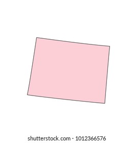 Wyoming map isolated on white background silhouette. Wyoming USA state.