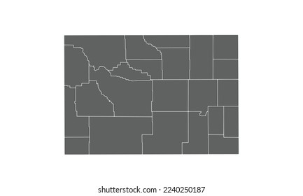 Wyoming map isolated on white background.for annual infographics report website layout